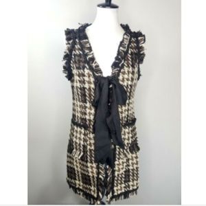Gracia Nordstrom Tweed Plaid Career Vest Medium
